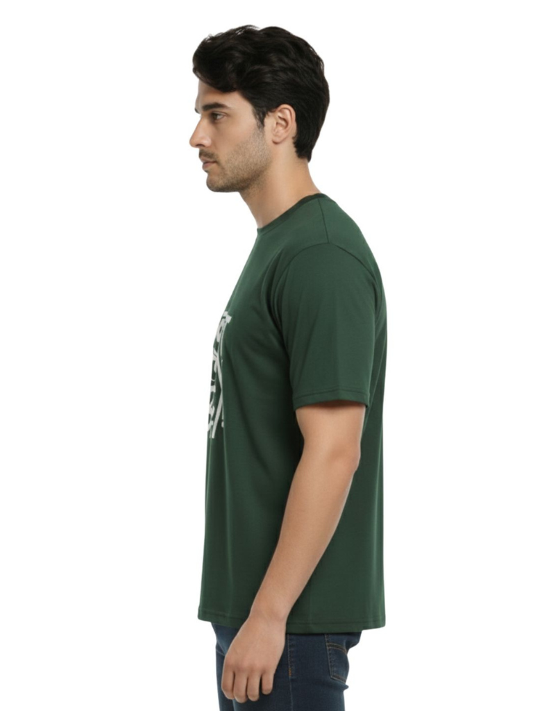 Purchase men’s boxy fit oversized graphic tees - Green & Back