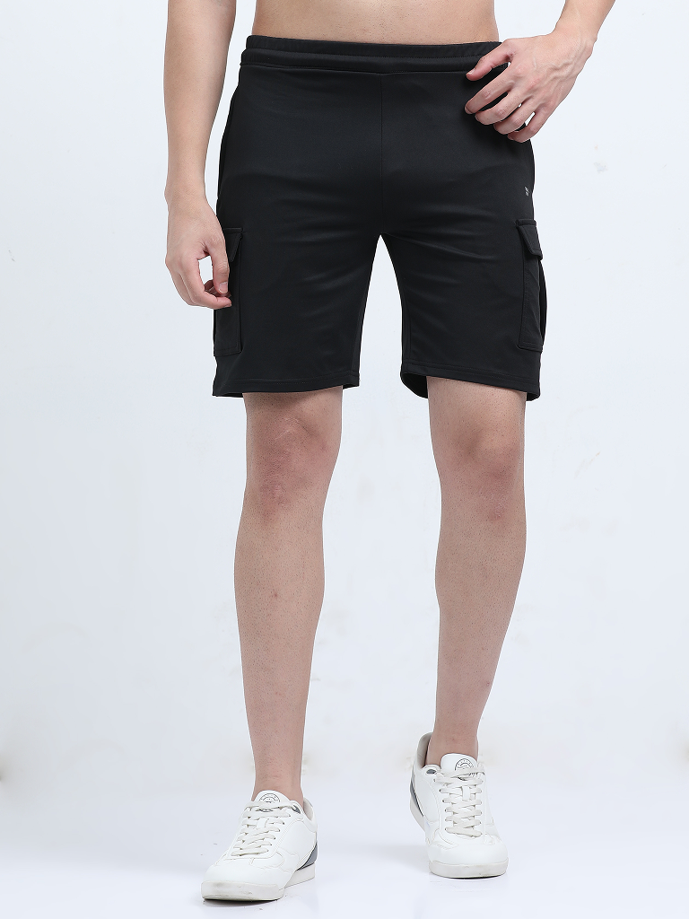 Black Color Cargo Shorts Men's Buy Online - Black & Gray 