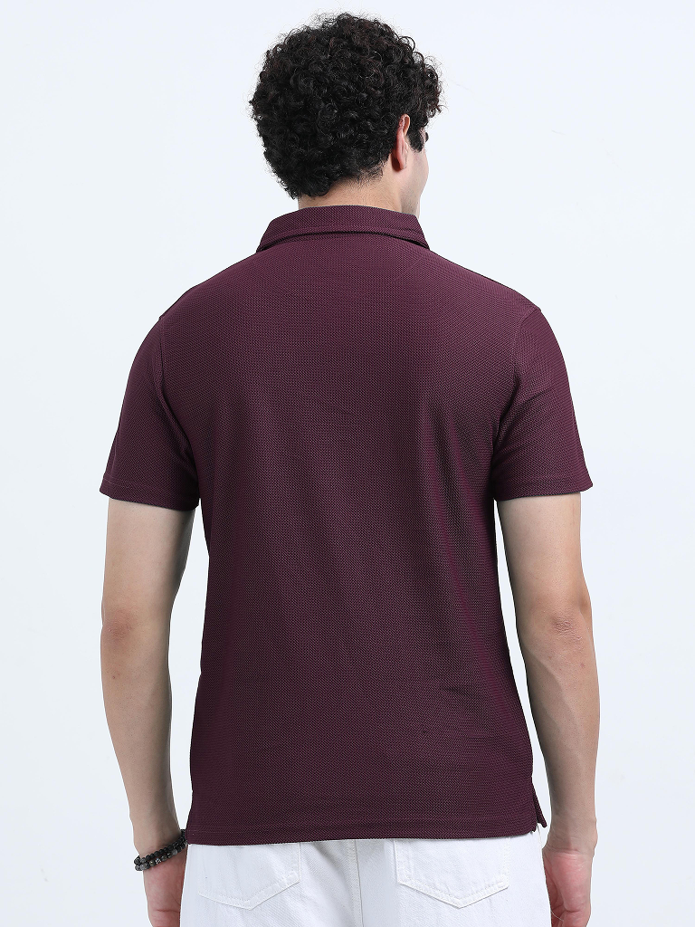 Shop Solid Premium Cotton Combo Polo Tees Men My IBX - Burgundy & Blue
