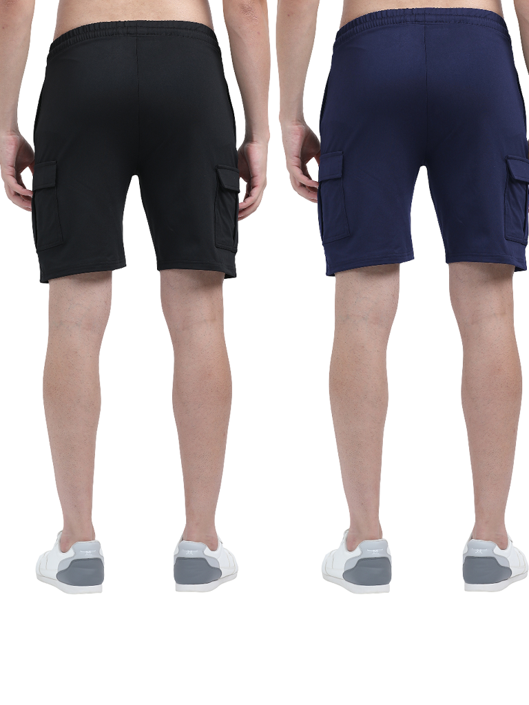 Plain Cotton Combo Shorts Men Shop Online - Black & Blue