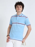 men's cotton polo t-shirt sky blue style view buy online - Skyblue