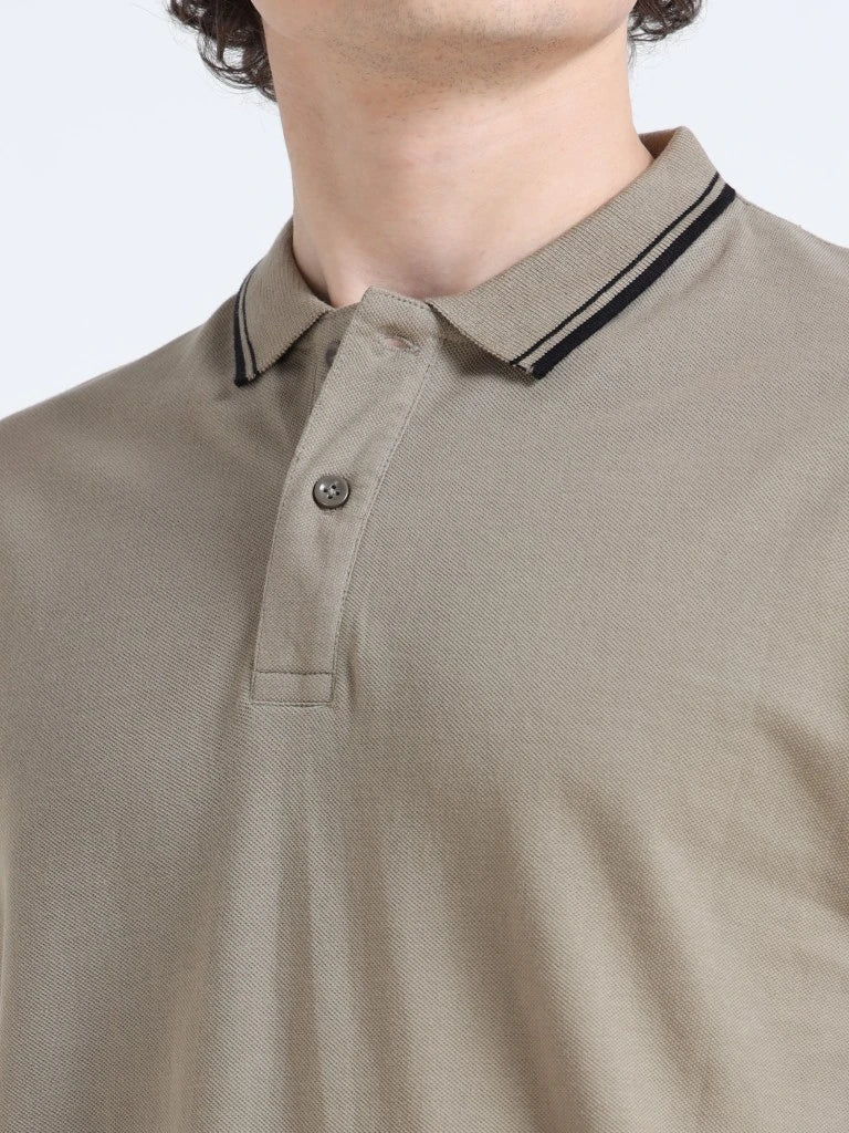 ibx men polo style cotton t-shirt floral collar view shop online - Floral