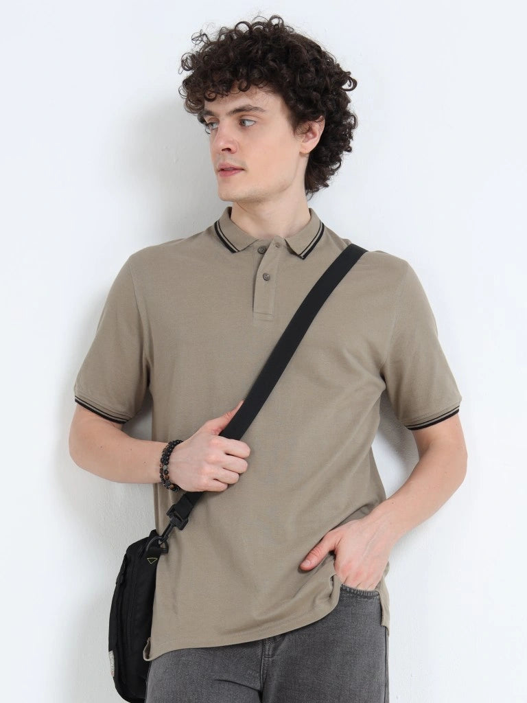 polo style cotton t-shirt floral straight view buy online - Floral