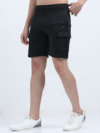 Premium Cotton Cargo Shorts Men My IBX - Black & Blue