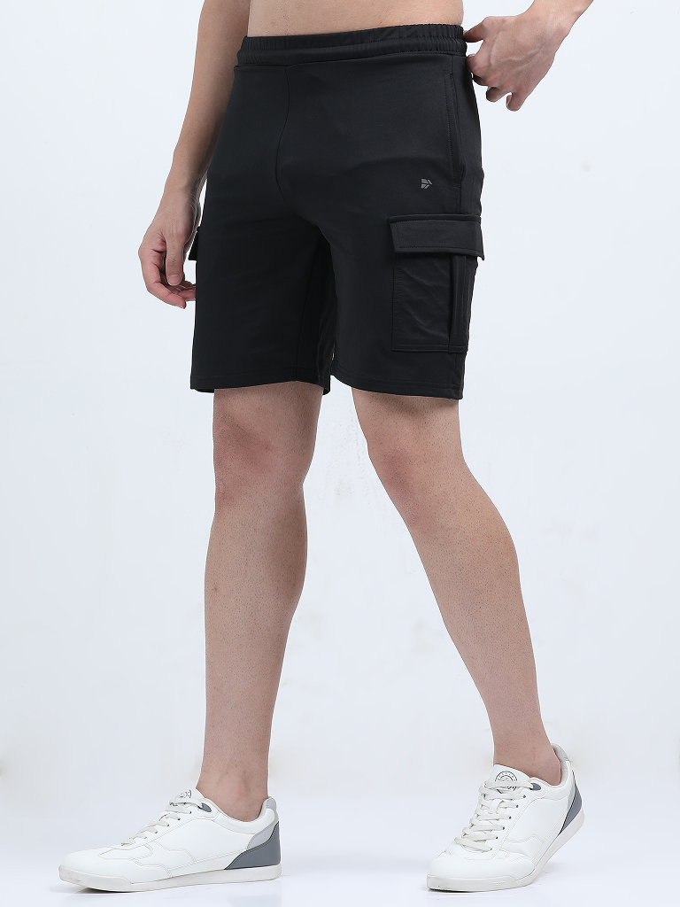 Premium Cotton Cargo Shorts Men My IBX - Black & Blue