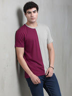Purchase breathable cotton crew neck tees for men - Pink & Red 