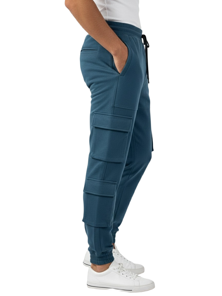  Purchase casual sweatpants style cargo joggers for men - Teal Blue