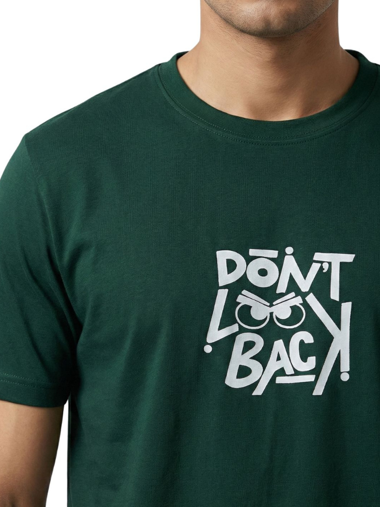 Purchase men’s boxy fit oversized graphic tees - Green & Back