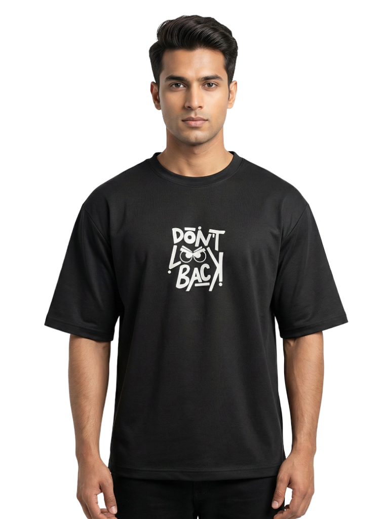 Purchase men’s boxy fit oversized graphic tees - Green & Back