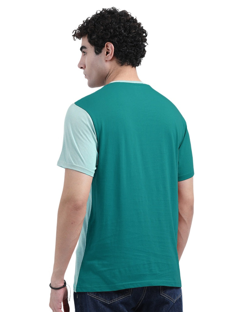 Purchase men’s cotton round neck combo pack - Green & Pink