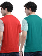 Purchase premium cotton round neck combo tees for men - Red & Green