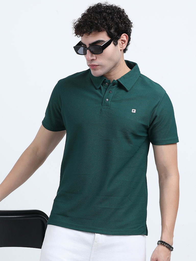 IBX Men's Polo T-Shirt - Slim Fit Blend Essentials Cotton Combo Tees - Yellow & Green