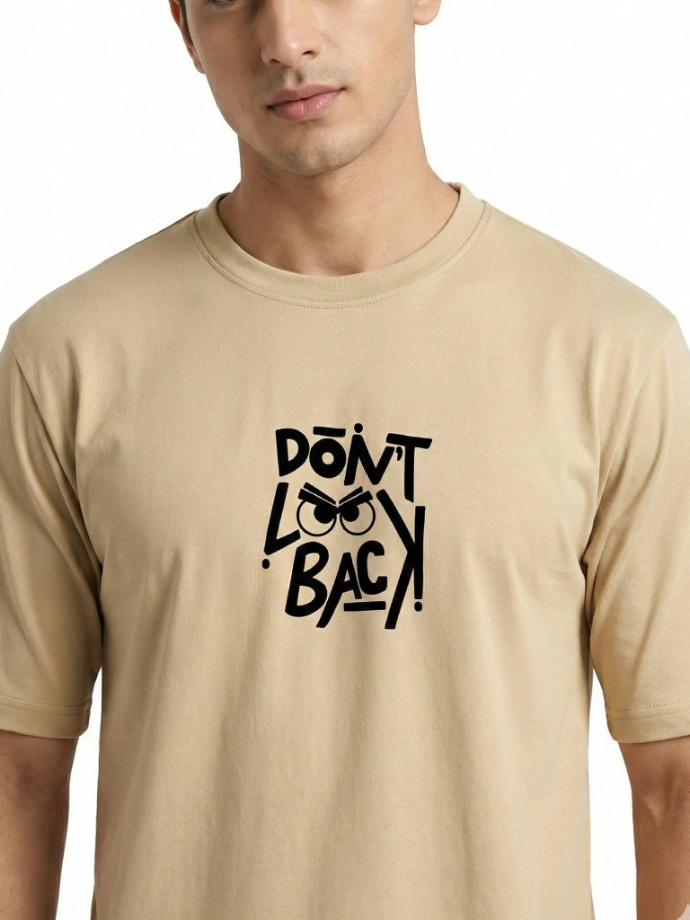 Shop Men Drop Down Shoulder Graphic Printed T Shirt Zoom View - Beige
