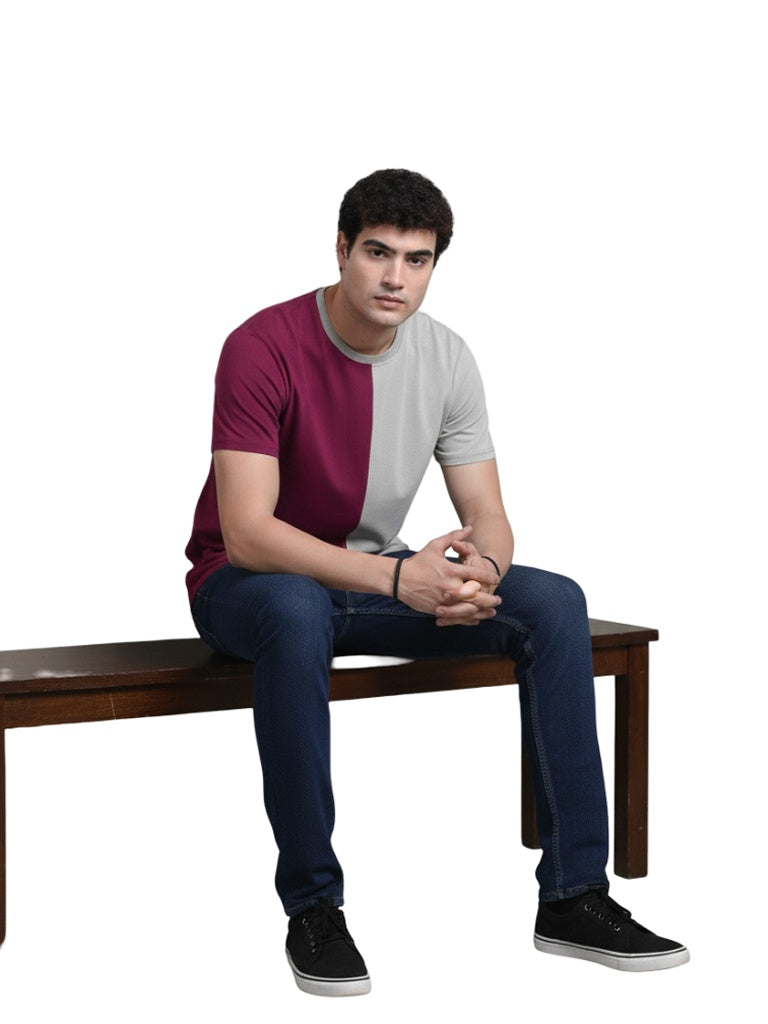 Shop men’s round neck combo t shirts in soft cotton - Pink & Red 