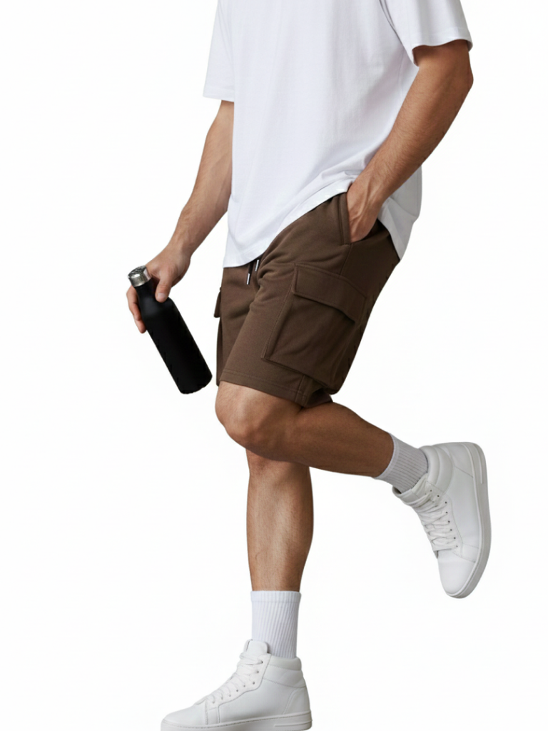 Shop Men's Cargo Shorts Dry Fit Style View - Brown