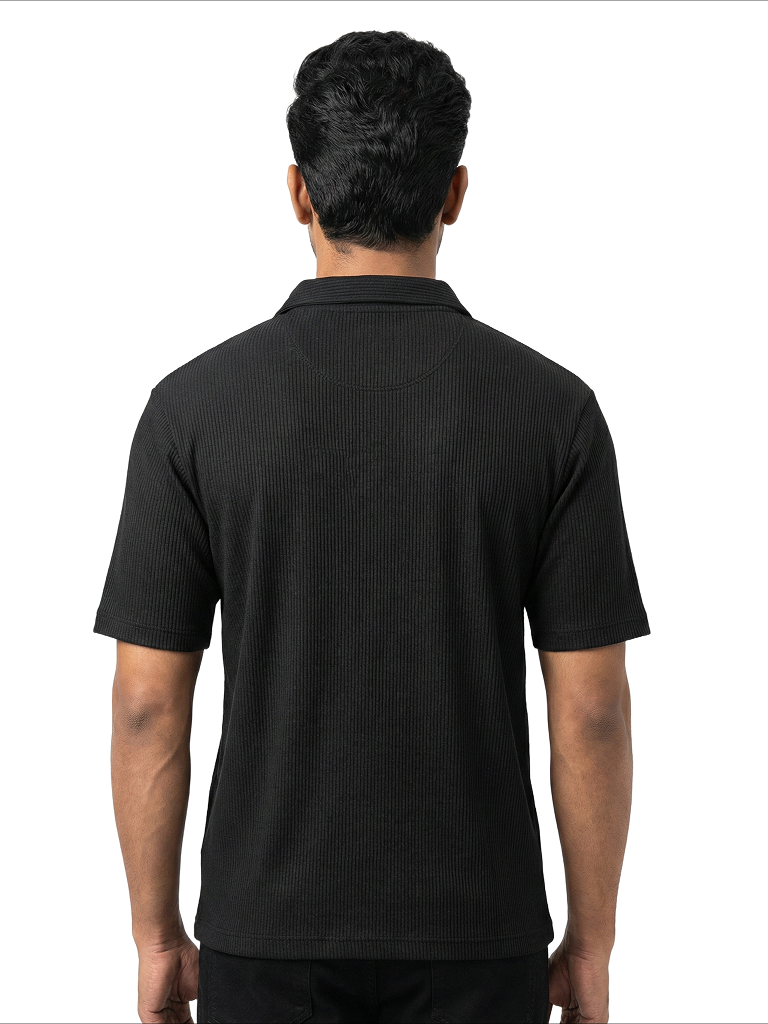 2xl plain half sleeve polo t shirts for men - Black