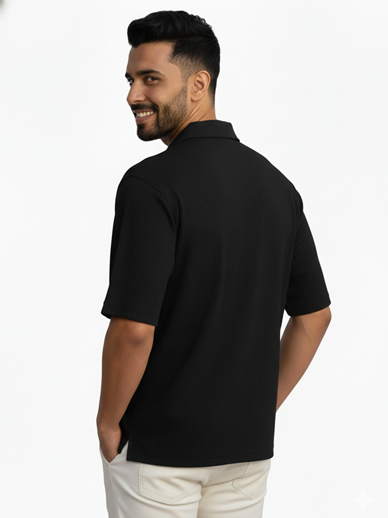 my ibx plain black color shirts for men - Black 