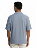 Men Half Sleeve Polyester fabric loos fit shirts for men  - Grey