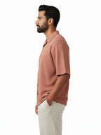 Shop Men's Half Sleeve Polyester Shirt Right Side View - Pink