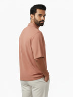 Shop Men's Half Sleeve Polyester Shirt Right Side View - Pink