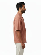 Shop Men's Half Sleeve Polyester Shirt Right Side View - Pink