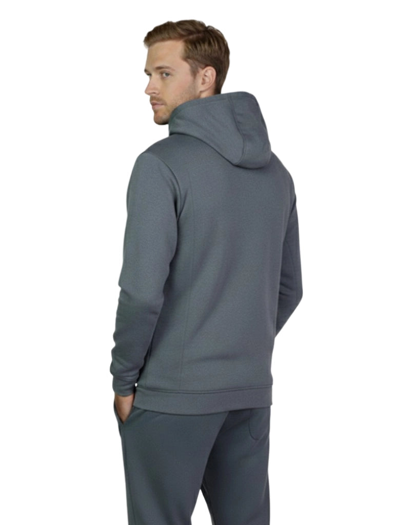 Shop Men's Poly Grindel Hoodie With Full Zip Left View - Gray 