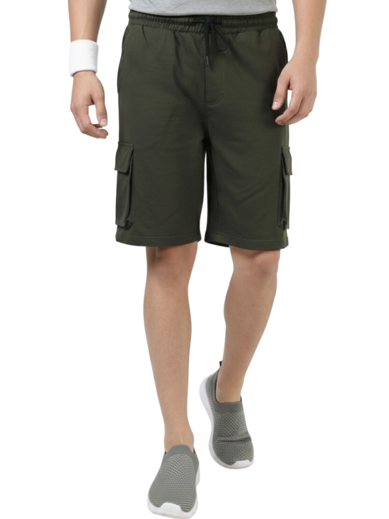 Men’s Cargo Pocket Shorts | Relaxed Fit Casual Wear - Green