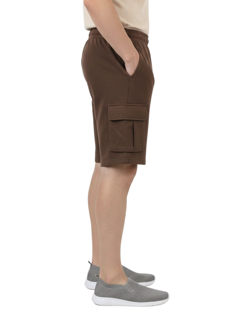 Shop Men's Cargo Shorts Dry Fit Front View - Brown