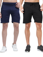 Shop Online Solid Cargo Shorts For Men My IBX - Black & Blue