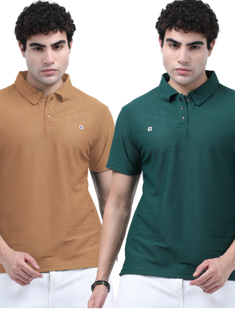 Shop Premium Cotton Yellow  Color Regular Fit Polo Tees Buy My IBX  - Yellow & Green