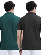 Shop Regular Fit Cotton Combo Black Tees Men's My IBX  - Green & Black