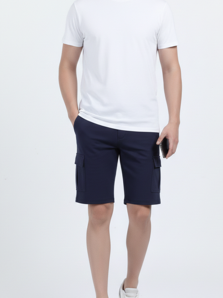 Solid Travel Combo Cargo Shorts Men Shop Online  - Black & Blue