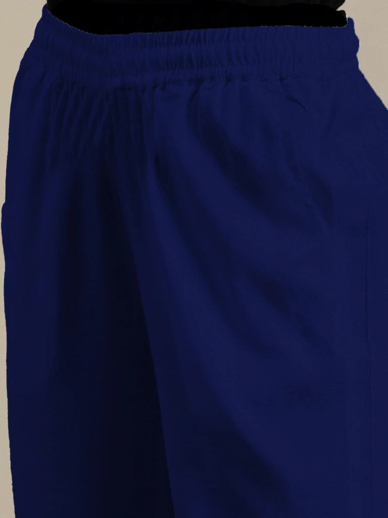 women's cotton pants navy color hipelastic view buy online - Navy