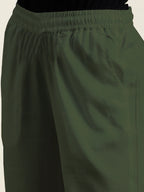 women's cotton pants olive green color hipelastic view buy online - Olive Green