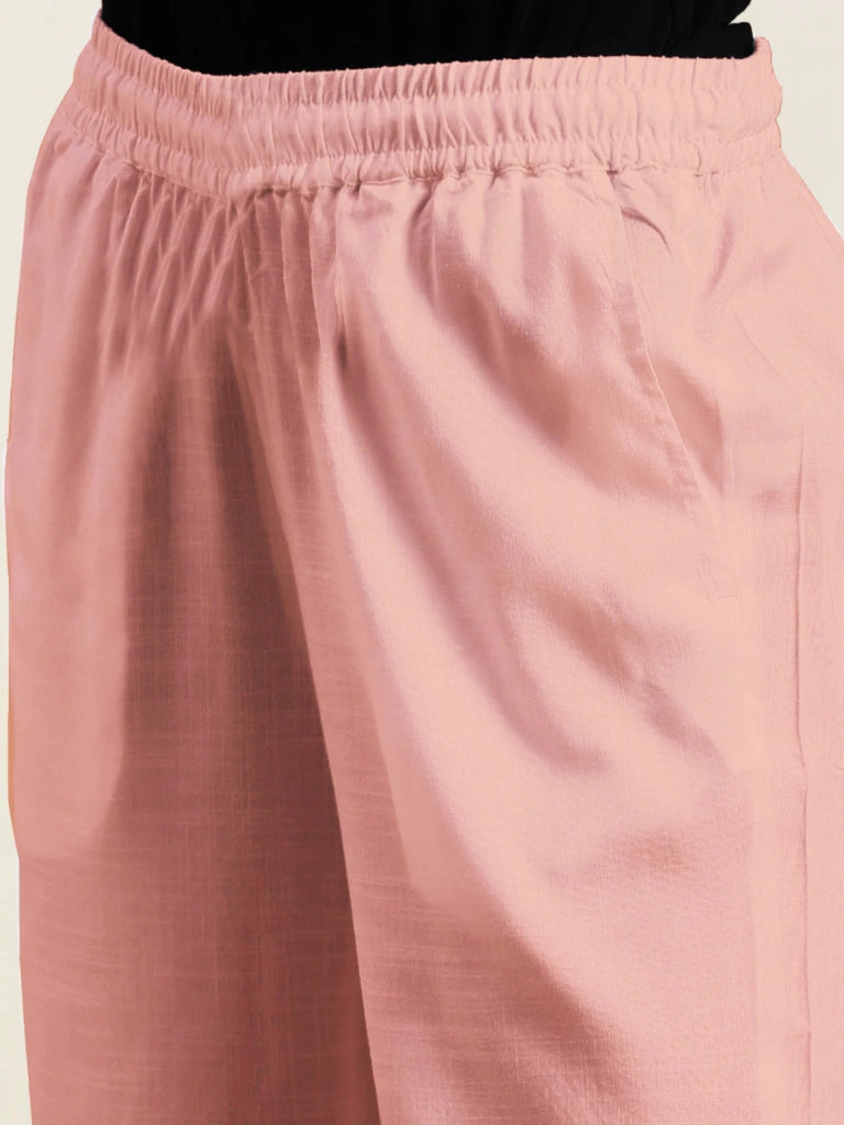 women's cotton pants onion pink color hipelastic view buy online - Onion Pink