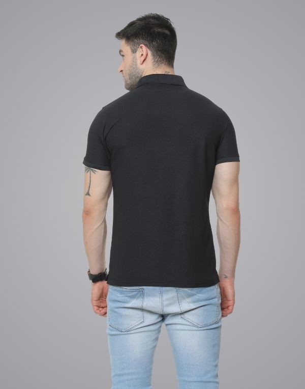 Poly Polo Black T-Shirt | ibx