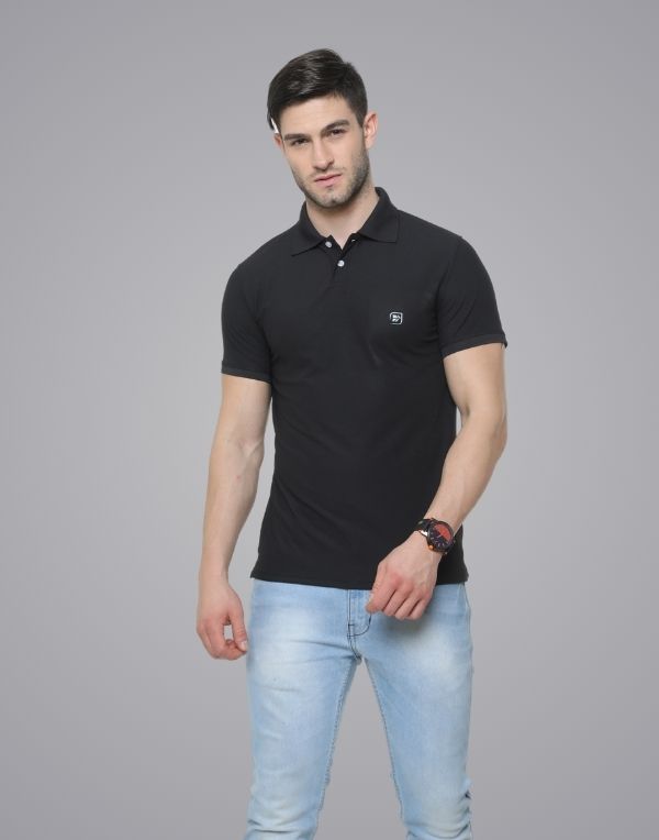 Poly Polo Black T-Shirt | ibx