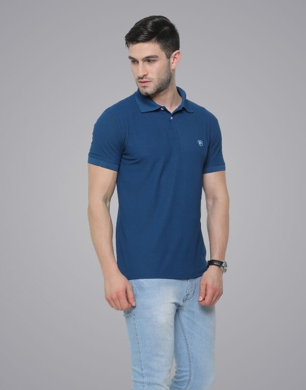 Poly Polo Blue T-Shirt | ibx