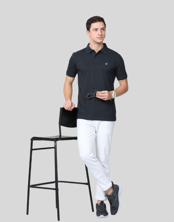 Blackish Grey Eco polo T-shirt