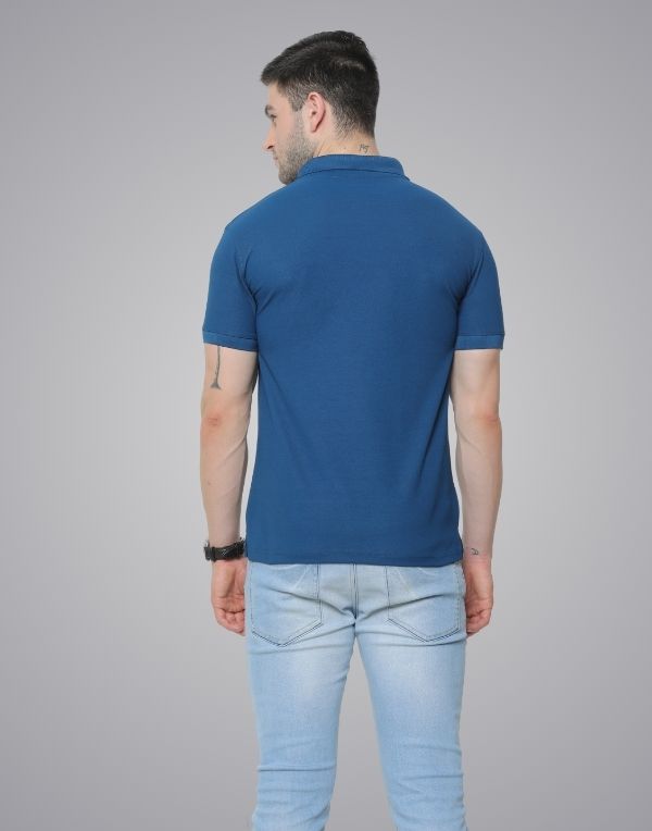 Poly Polo Blue T-Shirt | ibx