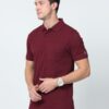 Eco polo T-shirt Maroon colour with pocket