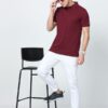 Eco polo T-shirt Maroon colour with pocket