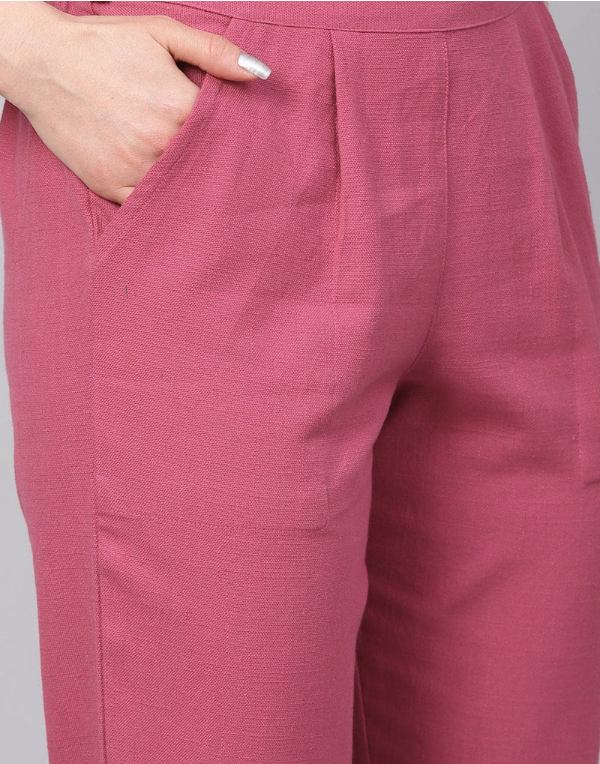 Pink Women Straight Pant