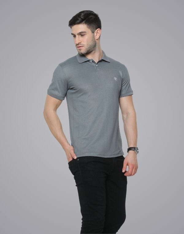 Poly Polo Grey T-Shirt | ibx