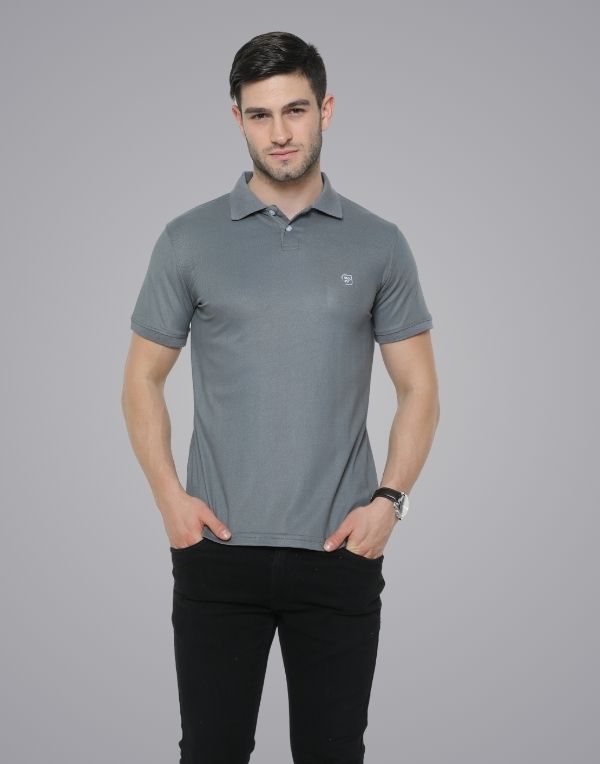 Poly Polo Grey T-Shirt | ibx