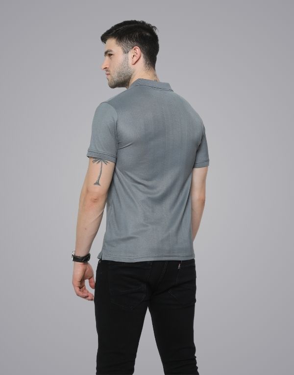 Poly Polo Grey T-Shirt | ibx